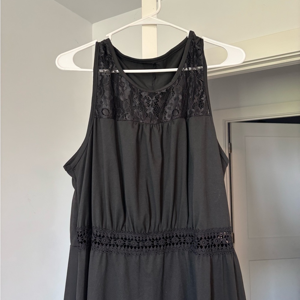 SHEIN Black Lace Midi Dress